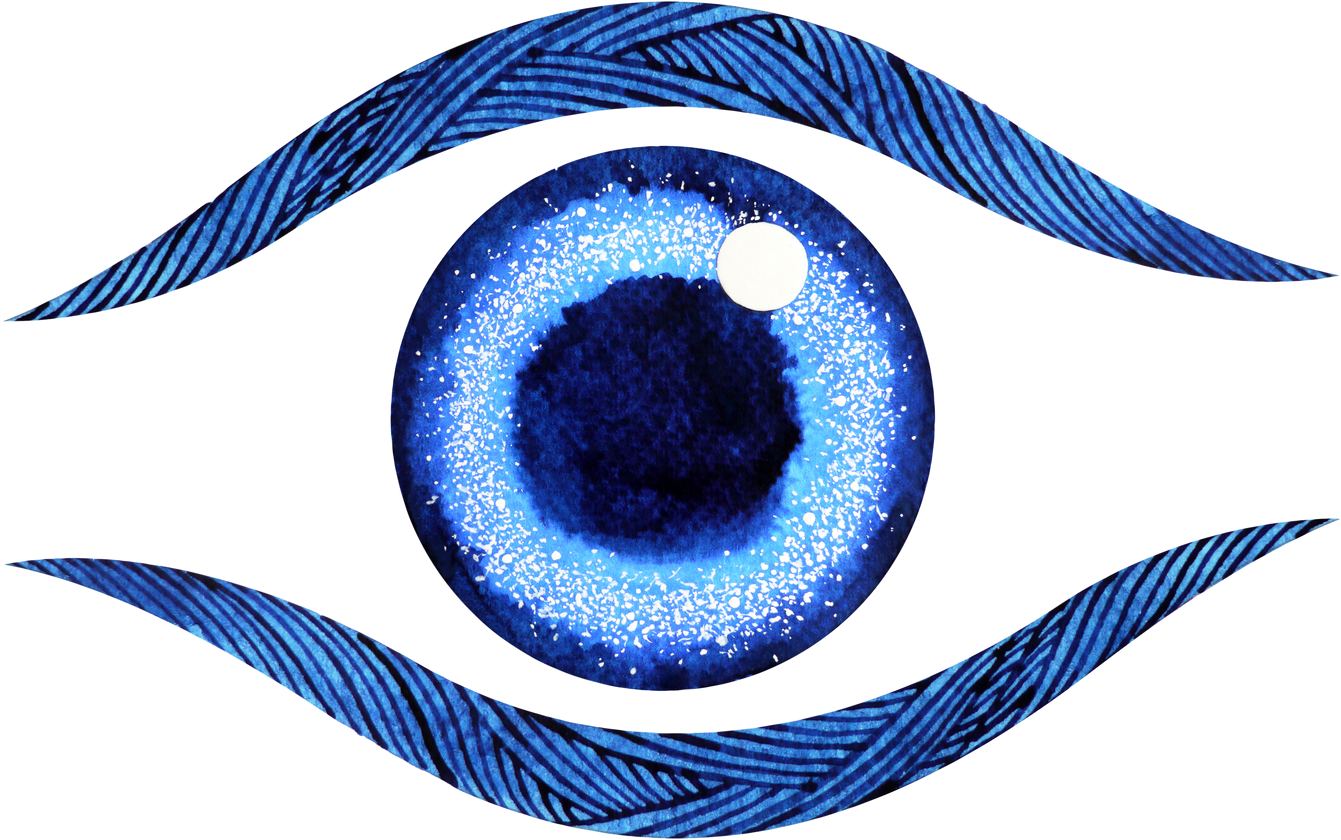 blue eye watercolor symbol logo